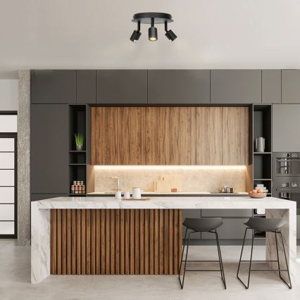 Aigostar - Deckenspot 3xGU10/60W/230V, schwarz