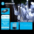 Aigostar - Dekorative LED-Outdoor-Lichterkette 100xLED/8 Funktionen 13m IP44 kaltweiß
