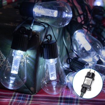 Aigostar - Dekorative LED-Outdoor-Lichterkette 10xLED/8m IP44 kaltweiß