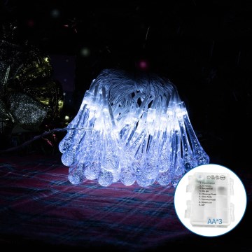 Aigostar - Dekorative LED-Outdoor-Lichterkette 50xLED/8 Funktionen 5,3m IP44 kaltweiß