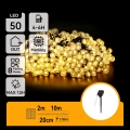 Aigostar - Dekorative LED-Solar-Lichterkette 50xLED/8 Funktionen 12m 800 mAh IP65 warmweiβ