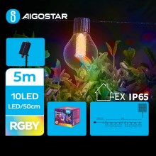 Aigostar - Dekorative LED-Solarkette 10xLED/8 Funktionen 5,5m IP65 mehrfarbig