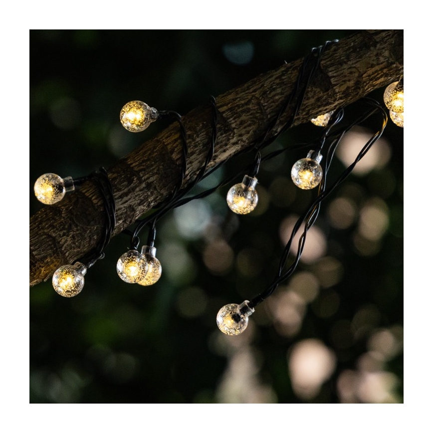 Aigostar - Dekorative LED-Solarkette 50xLED/8 Funktionen 12m IP65 warmweiβ