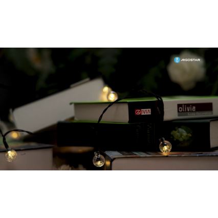 Aigostar - Dekorative LED-Solarlichterkette 50xLED/8 Funktionen 12m IP65 800 mAh warmweiβ