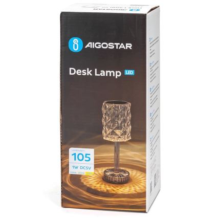 Aigostar - Dimmbare aufladbare LED-Tischlampe LED/1W/5V 2700/4000/6500K 1800mAh 26 cm