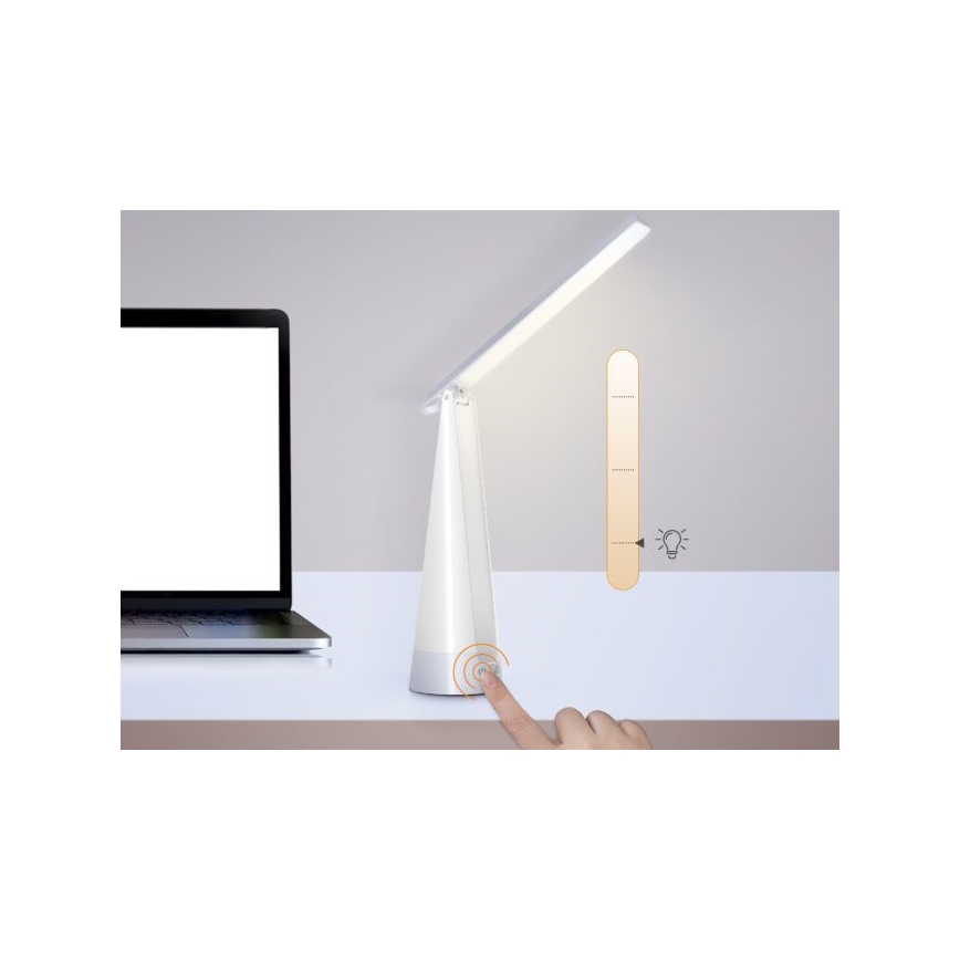 Aigostar - Dimmbare aufladbare LED-Tischlampe LED/7W/5V 4000K 4400 mAh weiß