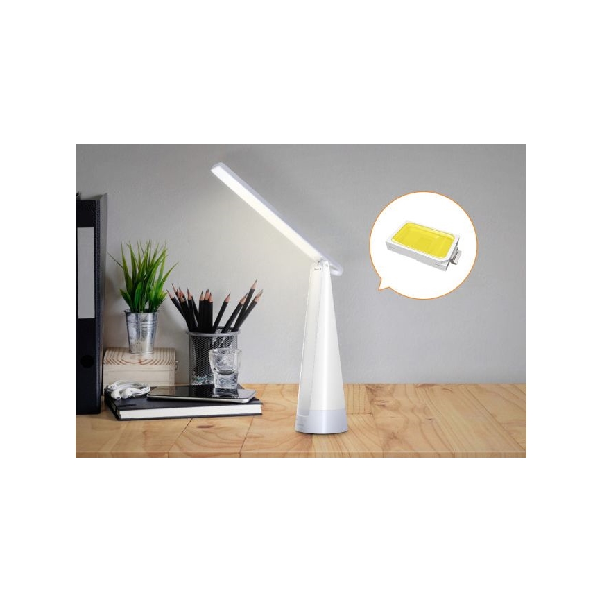 Aigostar - Dimmbare aufladbare LED-Tischlampe LED/7W/5V 4000K 4400 mAh weiß