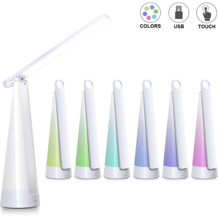 Aigostar - Dimmbare aufladbare LED-Tischlampe LED/7W/5V 4000K 4400 mAh weiß