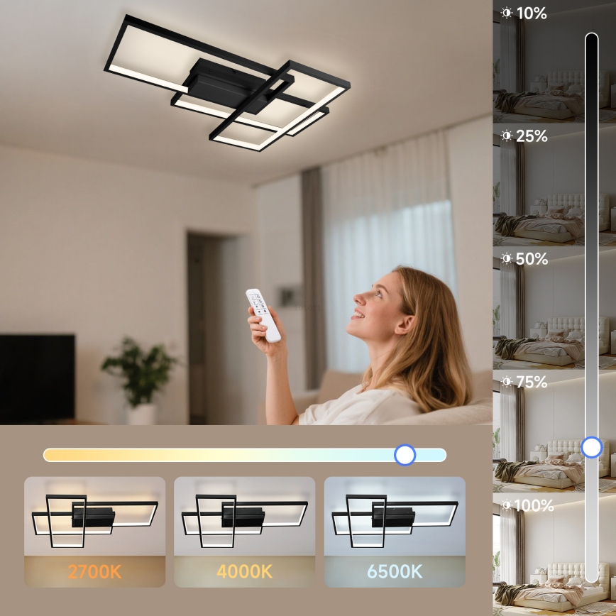 Aigostar - Dimmbare LED-Deckenleuchte LED/38W/230V 2700-6500K + Fernbedienung