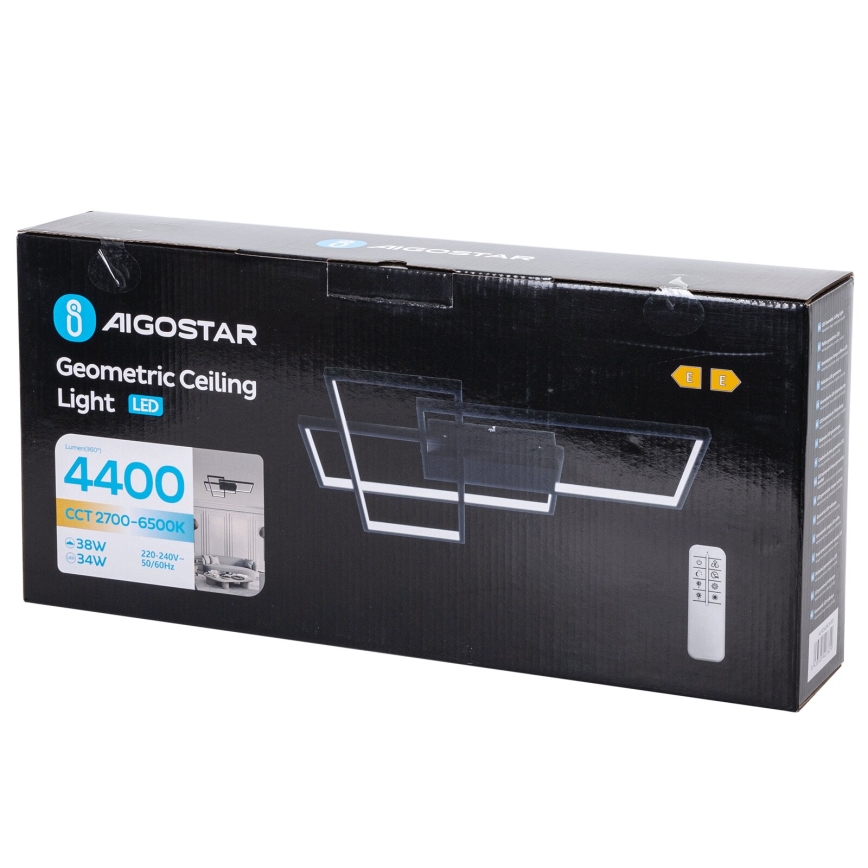 Aigostar - Dimmbare LED-Deckenleuchte LED/38W/230V 2700-6500K + Fernbedienung