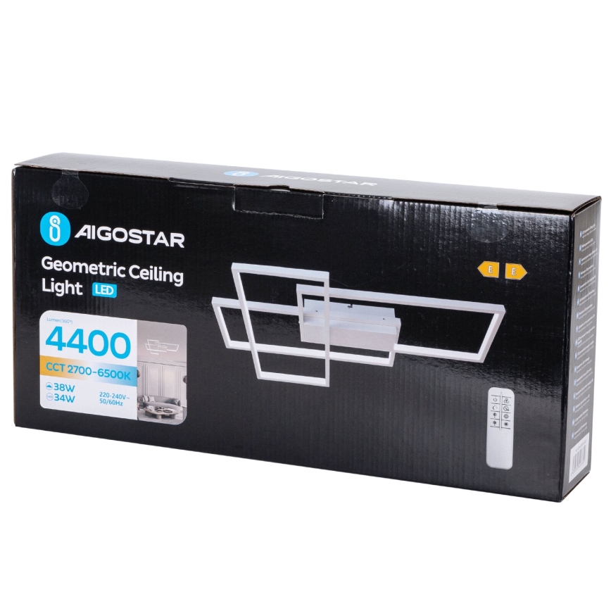 Aigostar - Dimmbare LED-Deckenleuchte LED/38W/230V 2700-6500K + Fernbedienung