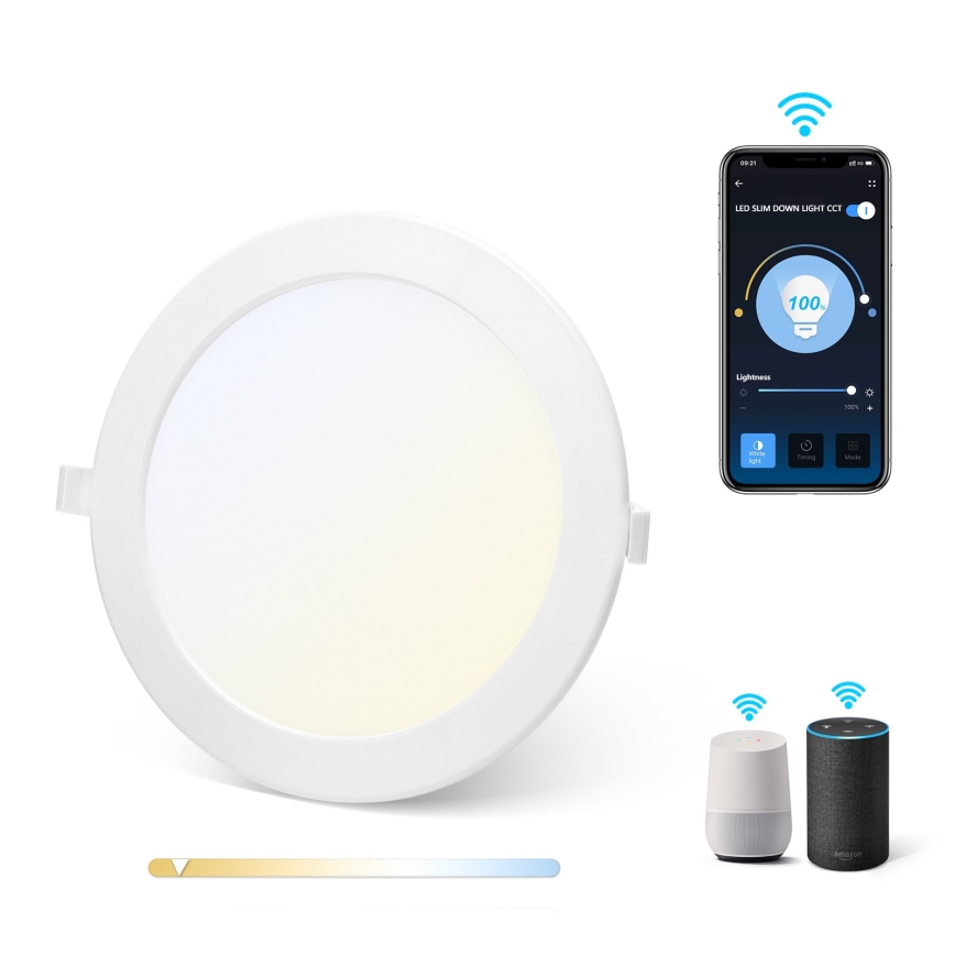 Aigostar - Dimmbare LED-Einbauleuchte 18W/230V d. 22 cm Wi-Fi
