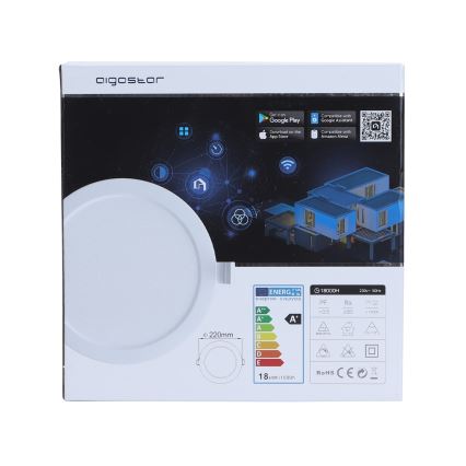 Aigostar - Dimmbare LED-Einbauleuchte 18W/230V d. 22 cm Wi-Fi