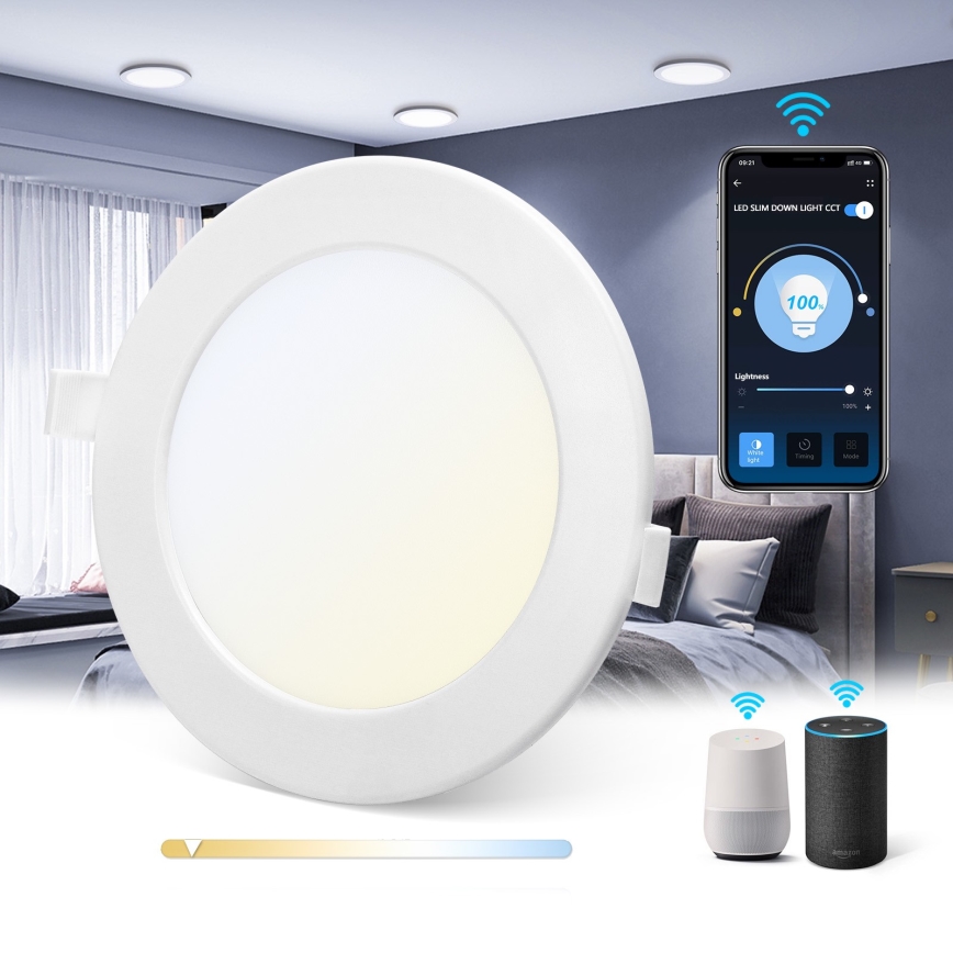 Aigostar - Dimmbare LED-Einbauleuchte für den Außenbereich MESH LED/6W/230V 2700-6500K IP44 weiß