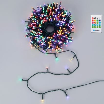 Aigostar - Dimmbar LED-Außen-Weihnachts-Lichterkette mit Bewegungsmelder 100xLED/3xAA 12m mehrfarbig + Fernbedienung