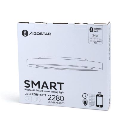 Aigostar - Dimmbare LED-RGBW-Deckenleuchte MESH LED/24W/230V 3000-6500K weiß + Fernbedienung