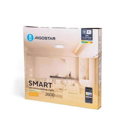 Aigostar - Dimmbare LED-RGBW-Deckenleuchte LED/25W/230V 2700-6500K Wi-Fi