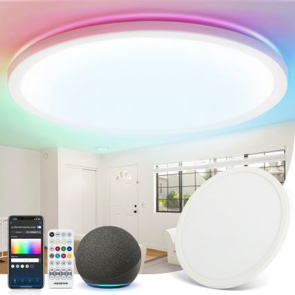 Aigostar - Dimmbare LED-RGBW-Deckenleuchte MESH LED/36W/230V 3000-6500K weiß + Fernbedienung