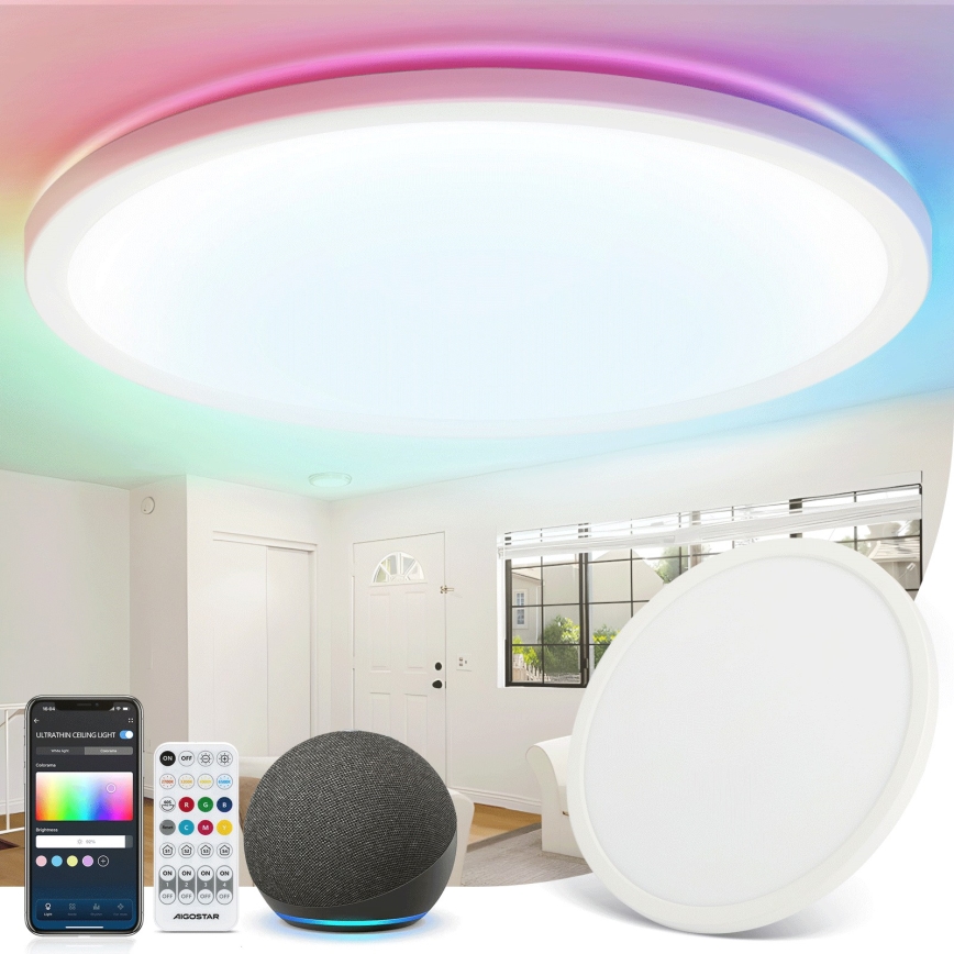 Aigostar - Dimmbare LED-RGBW-Deckenleuchte MESH LED/36W/230V 3000-6500K weiß + Fernbedienung