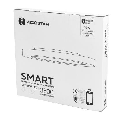 Aigostar - Dimmbare LED-RGBW-Deckenleuchte MESH LED/36W/230V 3000-6500K weiß + Fernbedienung