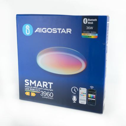 Aigostar - Dimmbare LED-RGBW-Deckenleuchte MESH LED/36W/230V 3000-6500K + Fernbedienung