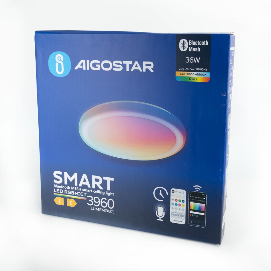Aigostar - Dimmbare LED-RGBW-Deckenleuchte MESH LED/36W/230V 3000-6500K + Fernbedienung