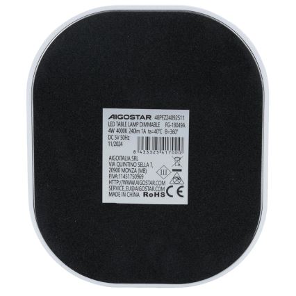 Aigostar - Dimmbare LED-Tischleuchte LED/4W/5V 4000K