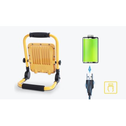 Aigostar - Dimmbarer, aufladbarer LED-Strahler LED/100W/5V 6500K IP65 15000 mAh