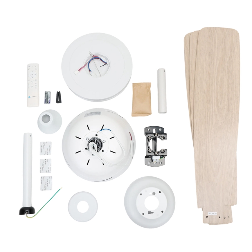 Aigostar - Dimmbarer LED-Deckenventilator LED/20W/230V 2700-6500K 132cm weiß/beige + Fernbedienung