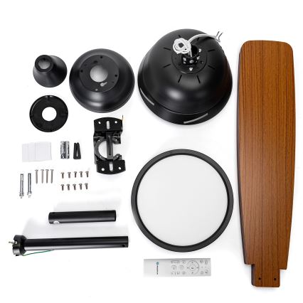 Aigostar - Dimmbarer LED-Deckenventilator LED/20W/230V 2700-6500K 132cm beige + Fernbedienung