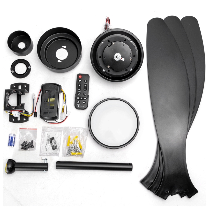 Aigostar - Dimmbarer LED-Deckenventilator LED/20W/230V 2700-6500K 132cm schwarz + Fernbedienung