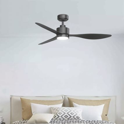 Aigostar - Dimmbarer LED-Deckenventilator LED/20W/230V 2700-6500K 132cm schwarz + Fernbedienung