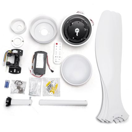 Aigostar - Dimmbarer LED-Deckenventilator LED/20W/230V 2700-6500K 132cm weiß + Fernbedienung