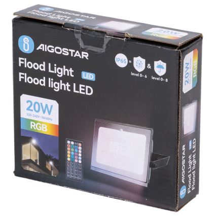 Aigostar - LED RGB dimmbarer LED-Strahler/10W/230V IP65 + Fernbedienung