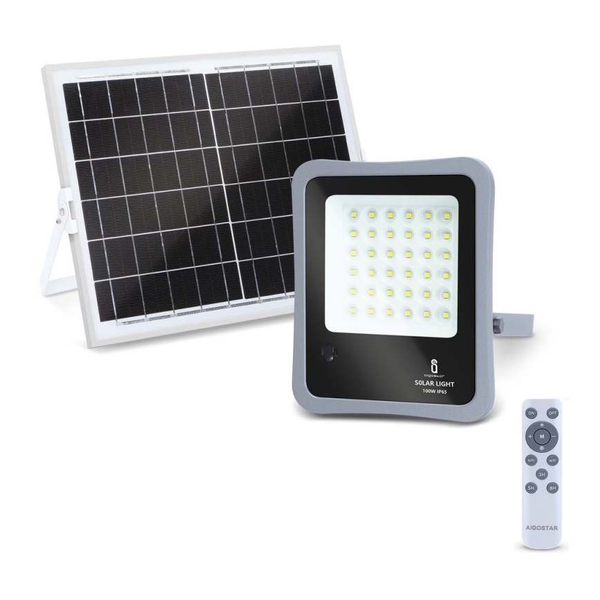 Aigostar - Dimmbarer LED-Solarstrahler LED/100W/3,2V IP65 10000 mAh + FB