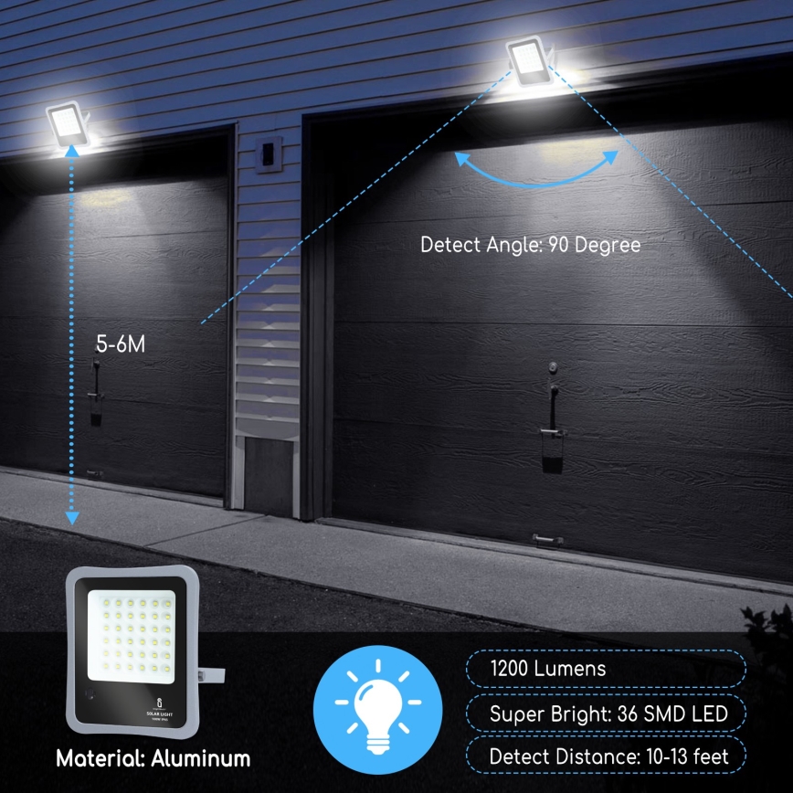 Aigostar - Dimmbarer LED-Solarstrahler LED/100W/3,2V IP65 10000 mAh + FB