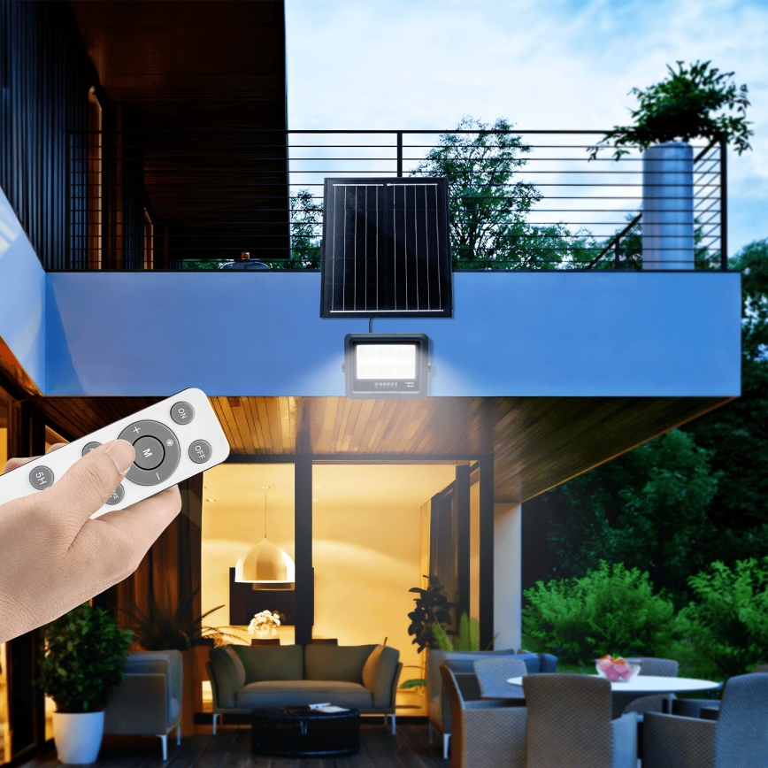 Aigostar - Dimmbarer LED-Solarstrahler LED/100W/3,4V IP65 + Fernbedienung
