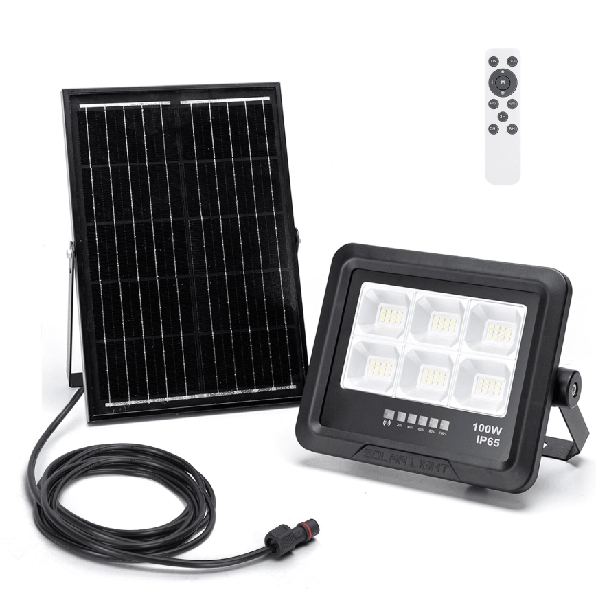 Aigostar - Dimmbarer LED-Solarstrahler LED/100W/3,4V IP65 + Fernbedienung
