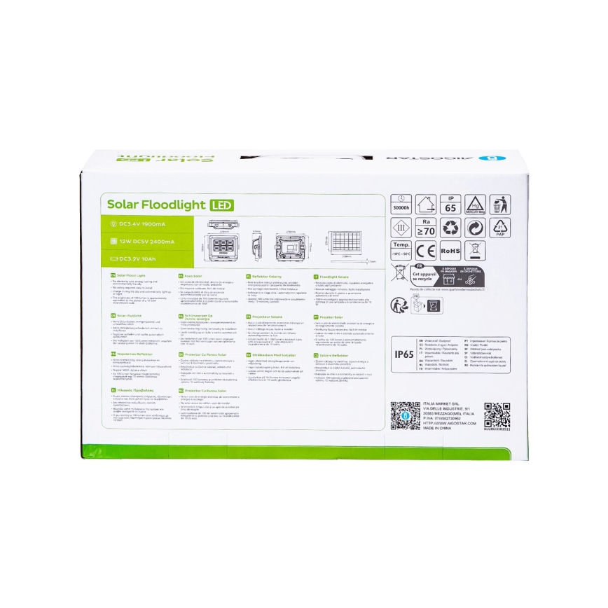 Aigostar - Dimmbarer LED-Solarstrahler LED/100W/3,4V IP65 + Fernbedienung