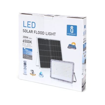 Aigostar - Dimmbarer LED-Solarstrahler LED/200W/3,4V IP65 + Fernbedienung