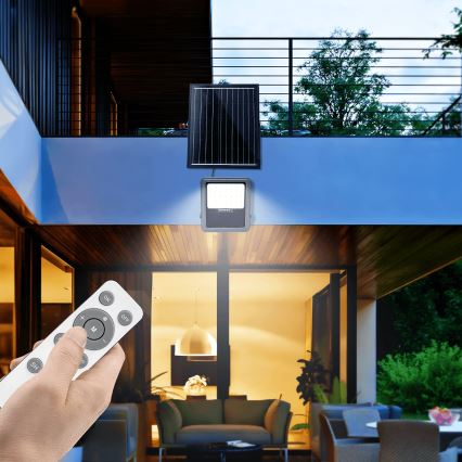 Aigostar - Dimmbarer LED-Solarstrahler LED/200W/3,4V IP65 + Fernbedienung