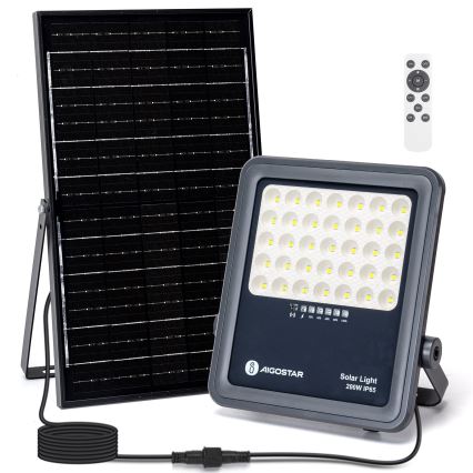 Aigostar - Dimmbarer Solar-LED-Strahler LED/200W/3,4V IP65 15000 mAh + Fernbedienung