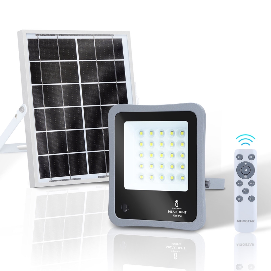 Aigostar - Dimmbarer LED-Solarstrahler LED/50W/3,2V IP65 6000 mAh + FB
