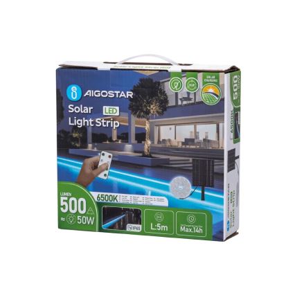 Aigostar - Dimmbarer LED-Solarstreifen LED/5W/3,2V 5 m 6500K IP65 + Fernbedienung