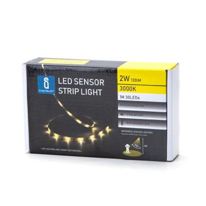 Aigostar - Dimmbarer LED-Streifen mit Sensor 1m LED/2W/4xAAA 3000K IP65