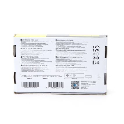 Aigostar - Dimmbarer LED-Streifen mit Sensor 1m LED/2W/4xAAA 3000K IP65