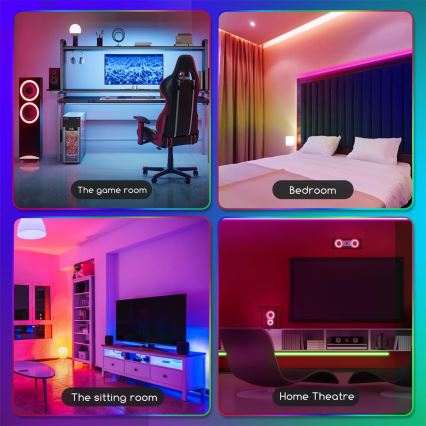 Aigostar - dimmbarer RGB-LED-Streifen 5m LED/24W/12/230V IP65 + Fernbedienung