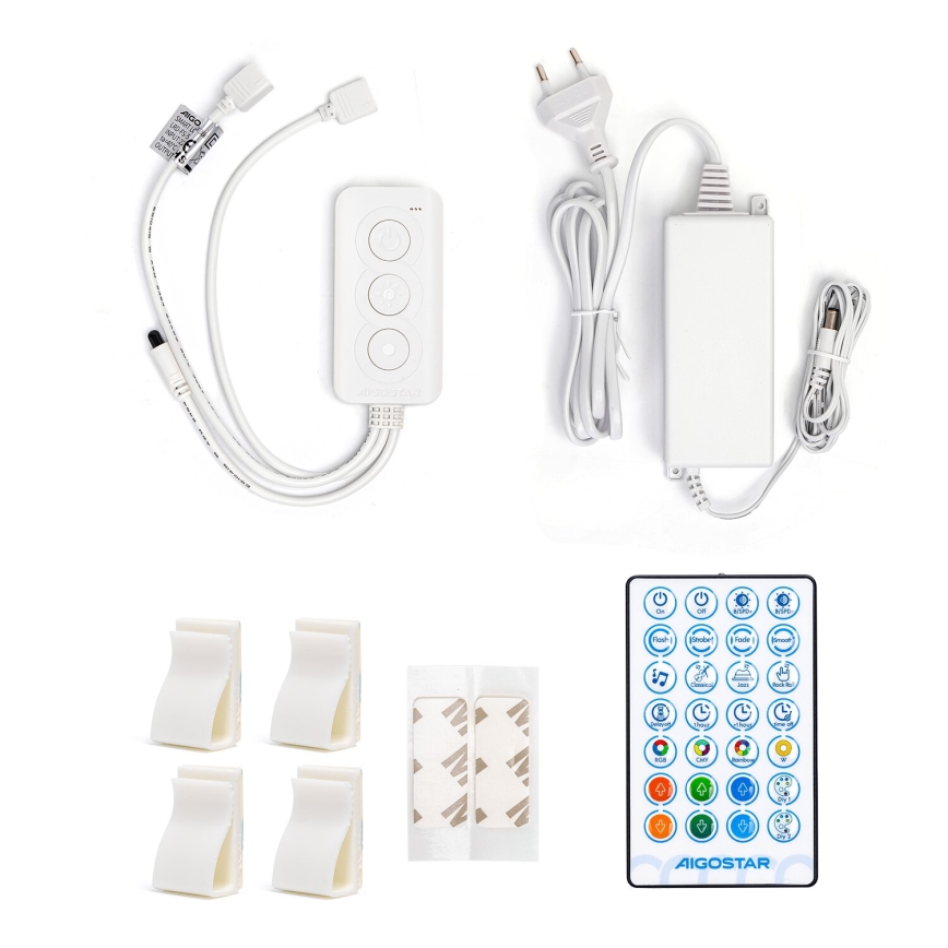 Aigostar - Dimmbarer RGBW-LED-Streifen 48W/12V 2x7,5 m Wi‑Fi