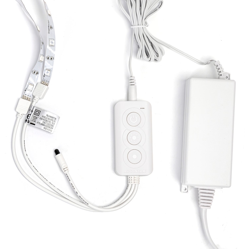 Aigostar - Dimmbarer RGBW-LED-Streifen 48W/12V 2x7,5 m Wi‑Fi