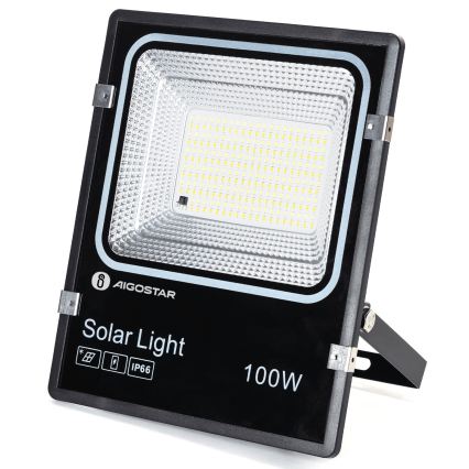 Aigostar - Dimmbarer LED-Solarstrahler LED/100W/3,2V 2000mAh 3000K/4000K/6500K IP66 + Fernbedienung